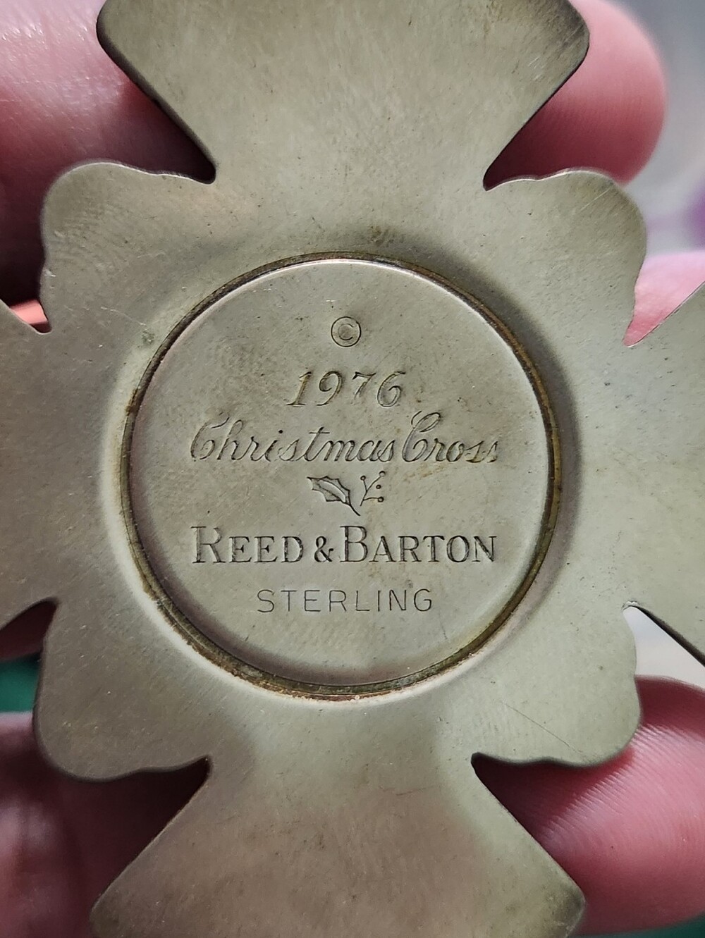 Reed & Barton Silver Christmas Cross Ornament